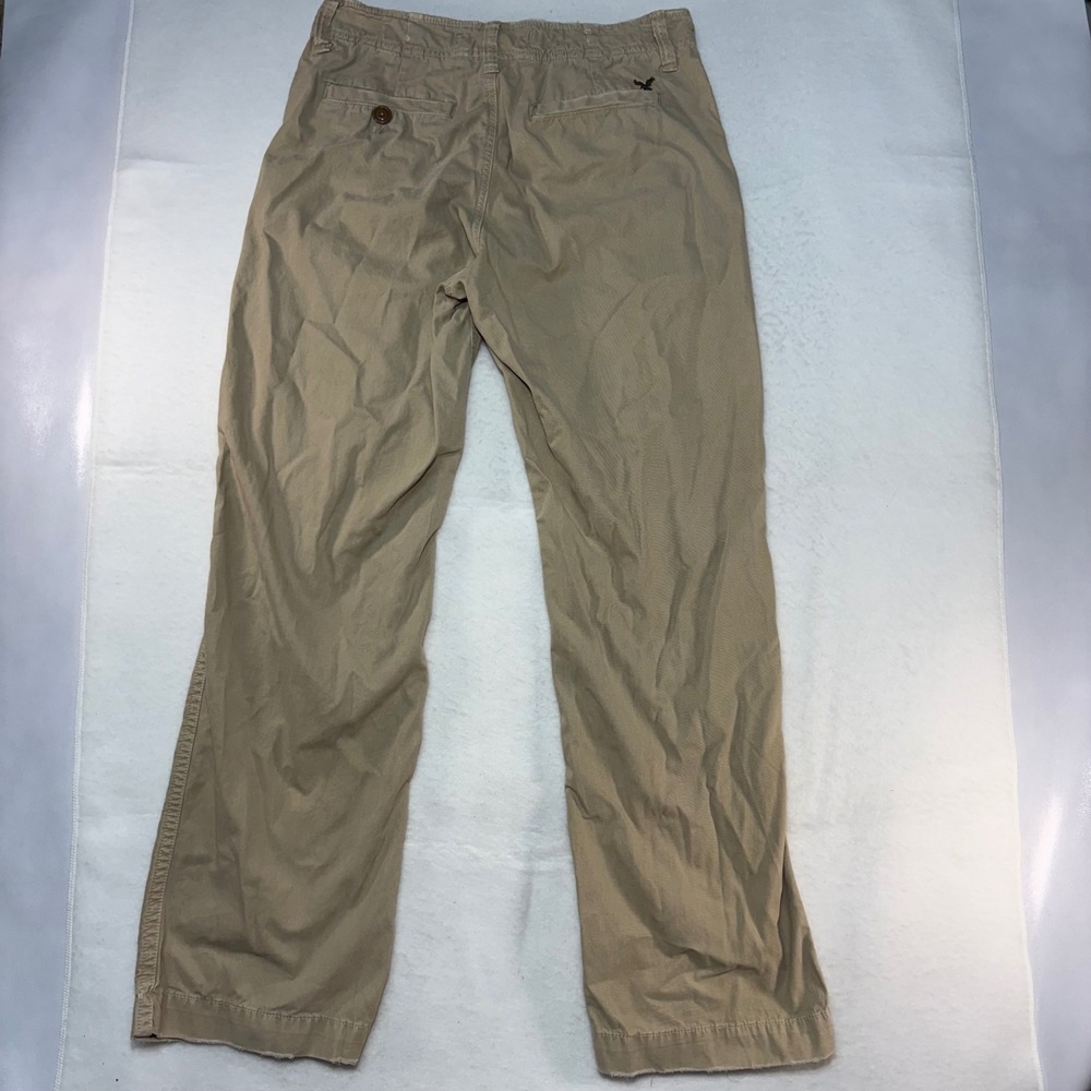 American Eagle Mens Bootcut Chino Pants Tan Khaki Cotton 32x32 RN54485 - Picture 6 of 7